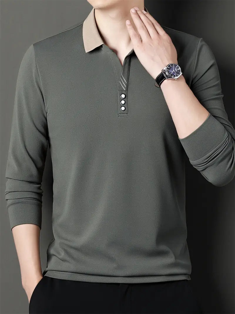 Chemise À Manches Longues Avec Col Classique Et Boutonnière-RDC