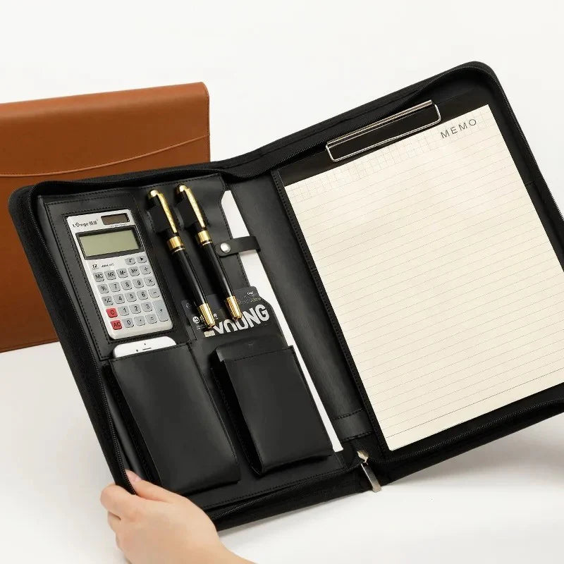Carnet de notes professionnel en cuir verrouillable